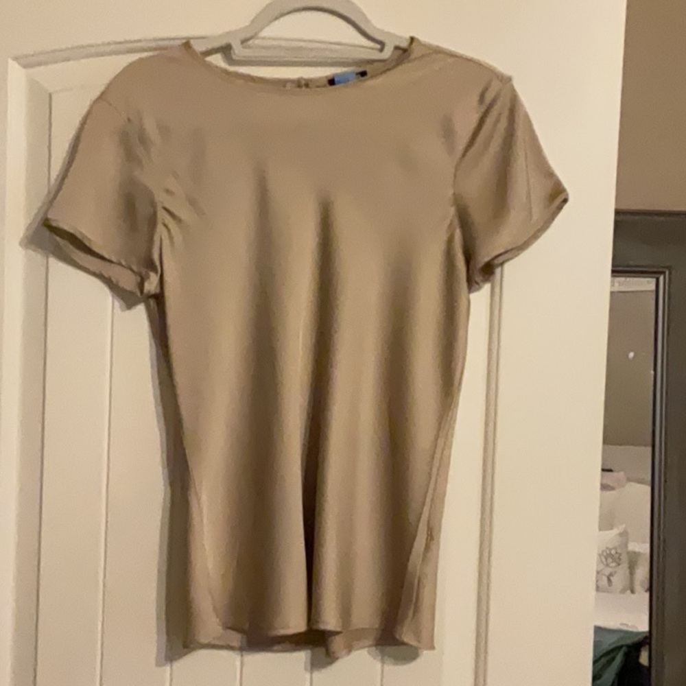 Express Silk Tan Short Sleeve